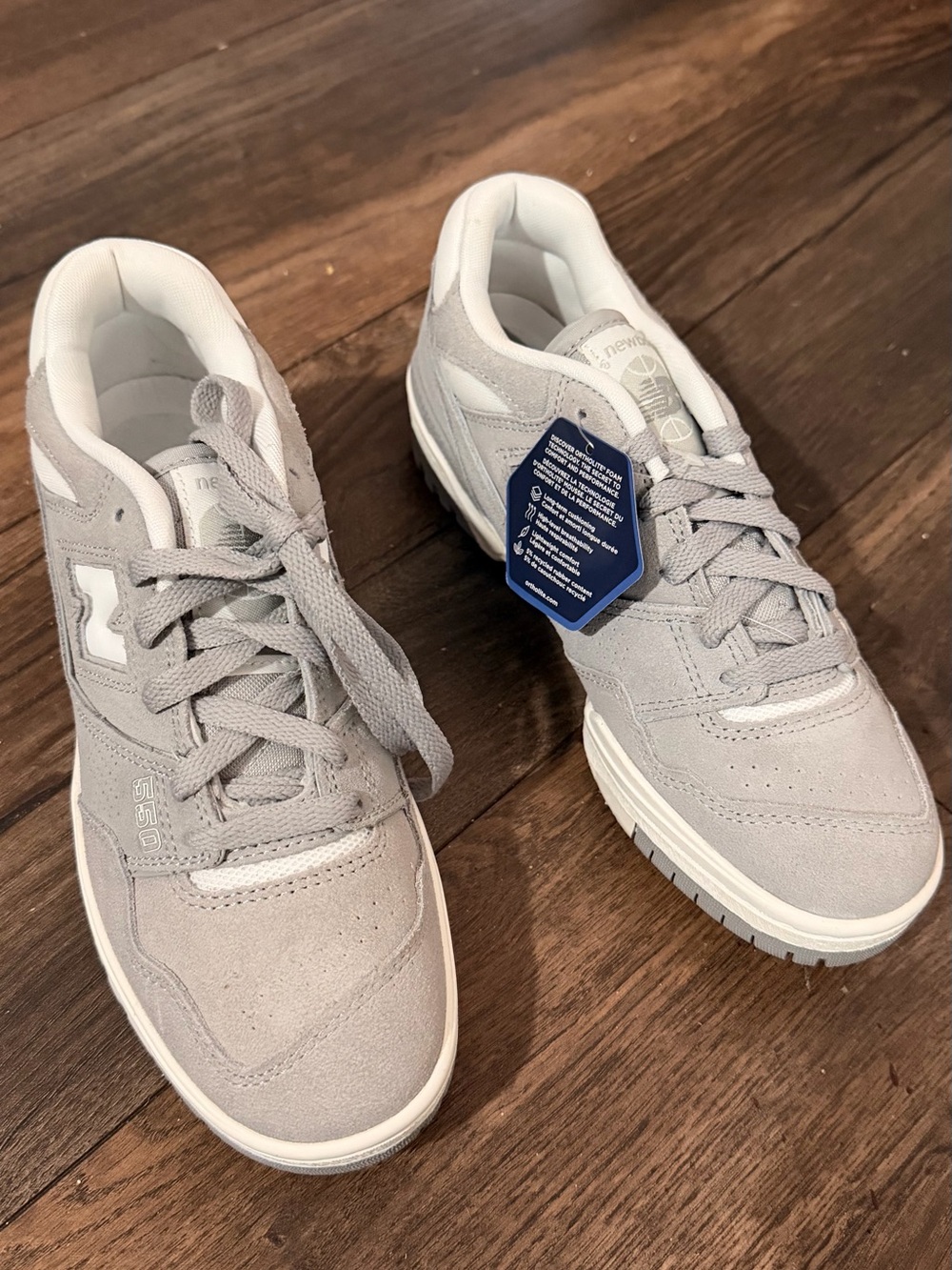 New Balance Light Gray Suede 550 Low-Top Sneakers